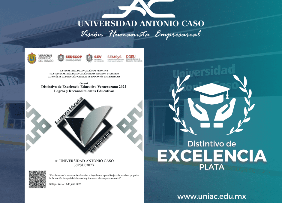 Universidad Antonio Caso obtiene el Distintivo Excelencia Educativa